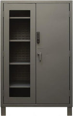 Durham - 4 Shelf Locking Storage Cabinet - Steel, 48" Wide x 24" Deep x 78" High, Gray - Benchmark Tooling