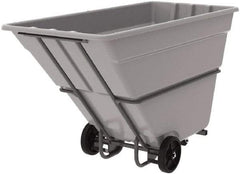 Akro-Mils - 2,000 Lb Load Capacity, 1 1/2 Cu Yd, Plastic Tilt Truck - 39" Wide x 85" Long x 51" High, Gray - Benchmark Tooling