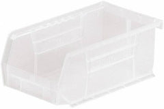 Akro-Mils - 10 Lb. Load Capacity, 7-3/8" Deep, Clear Polymer Hopper Stacking Bin - 3" High x 4-1/8" Wide x 7-3/8" Long - Benchmark Tooling