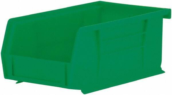 Akro-Mils - 10 Lb. Load Capacity, 7-3/8" Deep, Green Polymer Hopper Stacking Bin - 3" High x 4-1/8" Wide x 7-3/8" Long - Benchmark Tooling