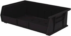 Akro-Mils - 60 Lb. Load Capacity, 10-7/8" Deep, Black Polymer Hopper Stacking Bin - 5" High x 16-1/2" Wide x 10-7/8" Long - Benchmark Tooling