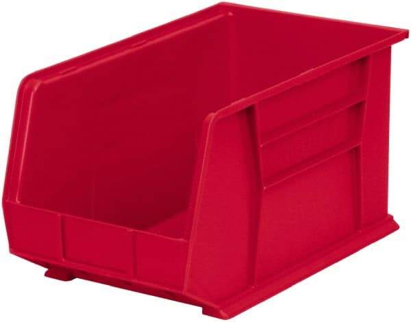 Akro-Mils - 60 Lb. Load Capacity, 18" Deep, Red Polymer Hopper Stacking Bin - 10" High x 11" Wide x 18" Long - Benchmark Tooling