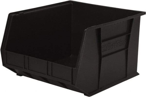 Akro-Mils - 75 Lb. Load Capacity, 18" Deep, Black Polymer Hopper Stacking Bin - 11" High x 16-1/2" Wide x 18" Long - Benchmark Tooling