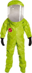 Dupont - Size M, High Visibility Lime, Chemical, Disposable Encapsulated Suit - Attached Hood, Elastic Ankle, Elastic Wrist - Benchmark Tooling