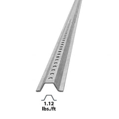 Nucor - 8' High, Galvanized Traffic Sign Post - Steel, 3/8" Hole Diam, Silver - Benchmark Tooling