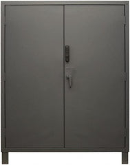 Durham - 4 Shelf Locking Storage Cabinet - Steel, 60" Wide x 24" Deep x 78" High, Gray - Benchmark Tooling