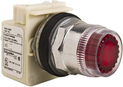 Schneider Electric - 30mm Mount Hole, Extended Straight, Pushbutton Switch Only - Round, Red Pushbutton, Momentary (MO), Weatherproof, Dust and Oil Resistant - Benchmark Tooling