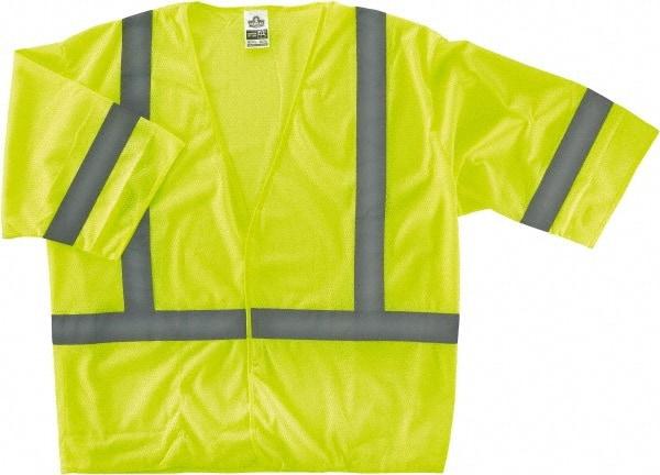 Ergodyne - Size S/M High Visibility Lime Mesh General Purpose Vest - 36 to 44" Chest, ANSI/ISEA 107, Hook & Loop Closure, 1 Pocket, Polyester - Benchmark Tooling