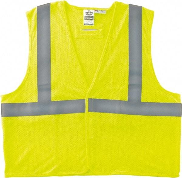 Ergodyne - Size 4X/5XL Flame Resistant/Retardant Lime Mesh General Purpose Vest - 58 to 64" Chest, ANSI/ISEA 107, Hook & Loop Closure, 2 Pockets, Polyester - Benchmark Tooling