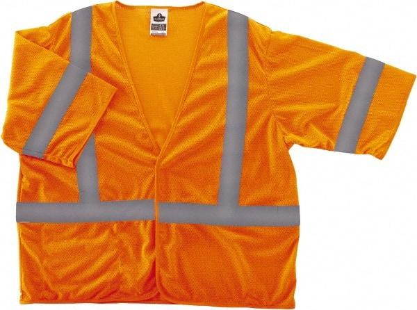 Ergodyne - Size 2X/3XL High Visibility Orange Mesh General Purpose Vest - 52 to 58" Chest, ANSI/ISEA 107, Hook & Loop Closure, 1 Pocket, Polyester - Benchmark Tooling