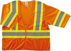 Ergodyne - Size 4X/5XL High Visibility Orange Mesh General Purpose Vest - 58 to 64" Chest, ANSI/ISEA 107, Zipper Closure, 1 Pocket, Polyester - Benchmark Tooling