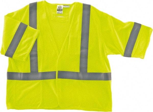 Ergodyne - Size 2X/3XL Flame Resistant/Retardant Lime Mesh General Purpose Vest - 52 to 58" Chest, ANSI/ISEA 107, Hook & Loop Closure, 2 Pockets, Polyester - Benchmark Tooling