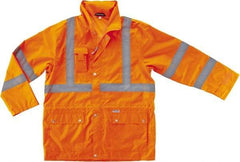 Ergodyne - Size 5XL Cold Weather & High Visibility Jacket - Orange, Polyester, Zipper, Snaps Closure - Benchmark Tooling