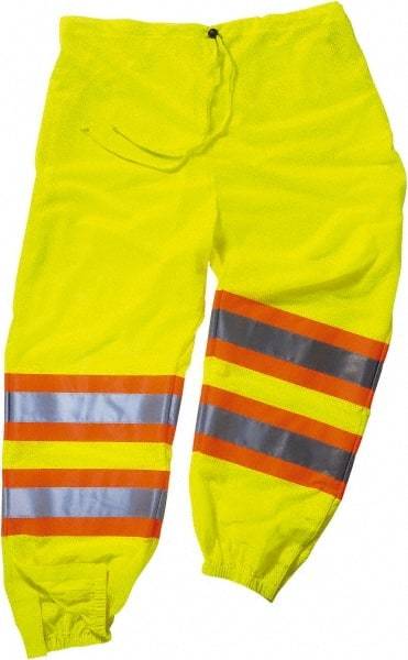 Ergodyne - Size L/XL Polyester High-Visibility Pants - Drawstring Closure, No Pockets, 44" Waist, 35" Inseam, Lime - Benchmark Tooling