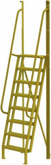 TRI-ARC - 122" 8 Step Configurable Crossover Ladder - 75° Incline, 1,000 Lb Capacity, 80" Platform Height, 30" Base Width x 30-1/2" Base Depth, Serrated - Benchmark Tooling