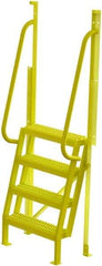 TRI-ARC - 82" 4 Step Configurable Crossover Ladder - 75° Incline, 1,000 Lb Capacity, 40" Platform Height, 30" Base Width x 20-1/2" Base Depth, Serrated - Benchmark Tooling
