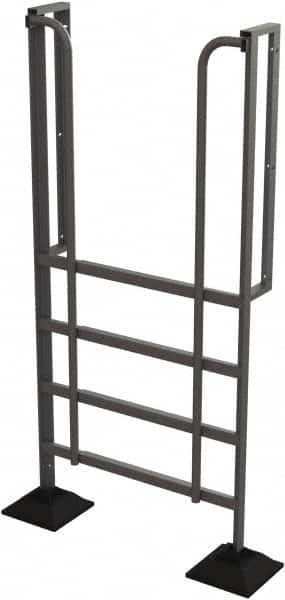 TRI-ARC - 92" 5 Step Configurable Rooftop Ladder - 90° Incline, 500 Lb Capacity, 50" Platform Height, 52-1/4" Base Width x 26" Base Depth, Perforated Tread - Benchmark Tooling