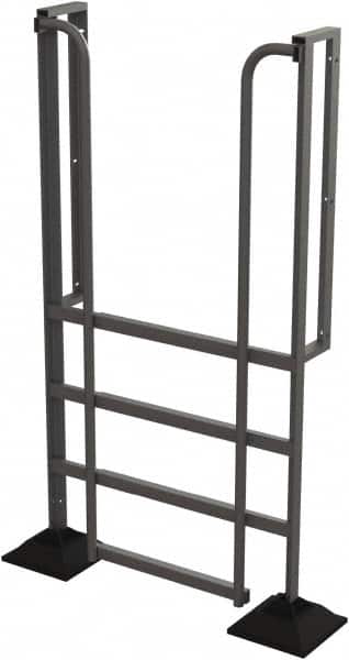 TRI-ARC - 82" 4 Step Configurable Rooftop Ladder - 90° Incline, 500 Lb Capacity, 40" Platform Height, 52-1/4" Base Width x 26" Base Depth, Perforated Tread - Benchmark Tooling