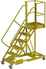 TRI-ARC - 102" 6 Step Configurable Cantilever Ladder - Supported, 300 Lb Capacity, 60" Platform Height, 30" Base Width x 72" Base Depth, Perforated Tread - Benchmark Tooling