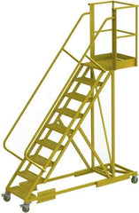 TRI-ARC - 132" 9 Step Configurable Cantilever Ladder - Supported, 300 Lb Capacity, 90" Platform Height, 30" Base Width x 97" Base Depth, Perforated Tread - Benchmark Tooling