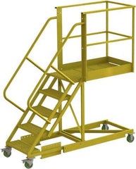 TRI-ARC - 92" 5 Step Configurable Cantilever Ladder - Supported, 300 Lb Capacity, 50" Platform Height, 30" Base Width x 84" Base Depth, Serrated - Benchmark Tooling