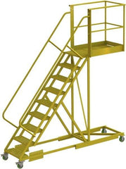 TRI-ARC - 132" 9 Step Configurable Cantilever Ladder - Supported, 300 Lb Capacity, 90" Platform Height, 30" Base Width x 117" Base Depth, Perforated Tread - Benchmark Tooling