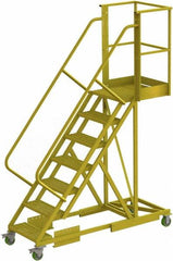TRI-ARC - 112" 7 Step Configurable Cantilever Ladder - Supported, 300 Lb Capacity, 70" Platform Height, 30" Base Width x 81" Base Depth, Serrated - Benchmark Tooling