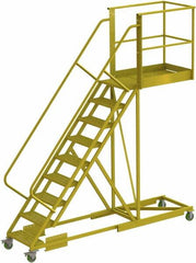 TRI-ARC - 132" 9 Step Configurable Cantilever Ladder - Supported, 300 Lb Capacity, 90" Platform Height, 30" Base Width x 117" Base Depth, Serrated - Benchmark Tooling