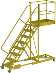 TRI-ARC - 122" 8 Step Configurable Cantilever Ladder - Supported, 300 Lb Capacity, 80" Platform Height, 30" Base Width x 109" Base Depth, Serrated - Benchmark Tooling