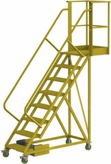 TRI-ARC - 122" 8 Step Configurable Cantilever Ladder - Unsupported, 300 Lb Capacity, 80" Platform Height, 30" Base Width x 89" Base Depth, Perforated Tread - Benchmark Tooling