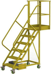 TRI-ARC - 102" 6 Step Configurable Cantilever Ladder - Unsupported, 300 Lb Capacity, 60" Platform Height, 30" Base Width x 72" Base Depth, Serrated - Benchmark Tooling
