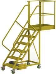 TRI-ARC - 102" 6 Step Configurable Cantilever Ladder - Unsupported, 300 Lb Capacity, 60" Platform Height, 30" Base Width x 82" Base Depth, Serrated - Benchmark Tooling