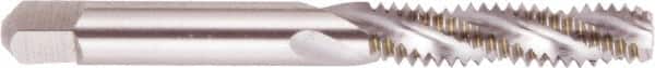 Regal Cutting Tools - M8x1.25 Metric Coarse 3 Flute 6H Bottoming Spiral Flute Tap - High Speed Steel, Bright Finish, 2-23/32" OAL, Right Hand Flute, Right Hand Thread, D5 - Exact Industrial Supply
