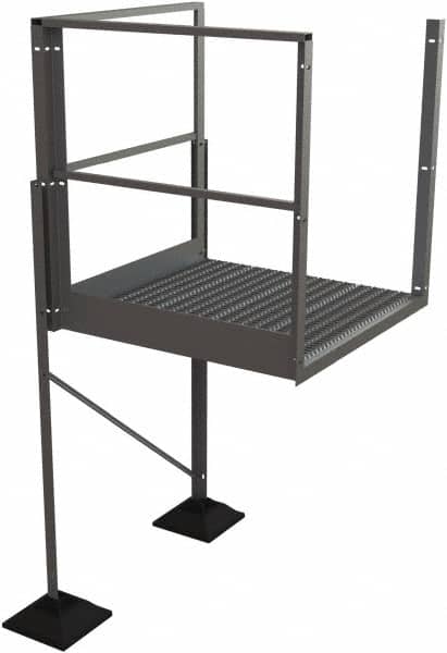 TRI-ARC - 50" 5 Step Turn Platform - Rooftop, 500 Lb Capacity, 50" Platform Height, 52-3/4" Base Width x 40" Base Depth, Serrated - Benchmark Tooling