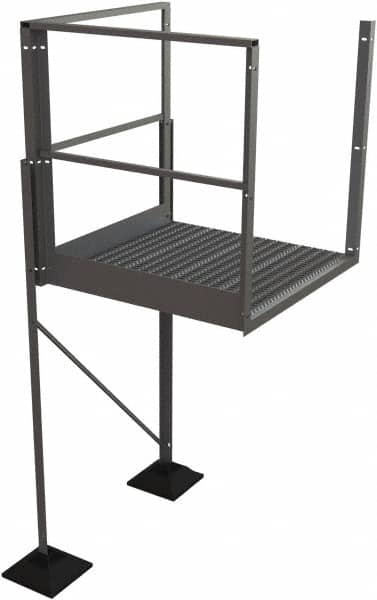 TRI-ARC - 60" 6 Step Turn Platform - Rooftop, 500 Lb Capacity, 60" Platform Height, 52-3/4" Base Width x 40" Base Depth, Serrated - Benchmark Tooling