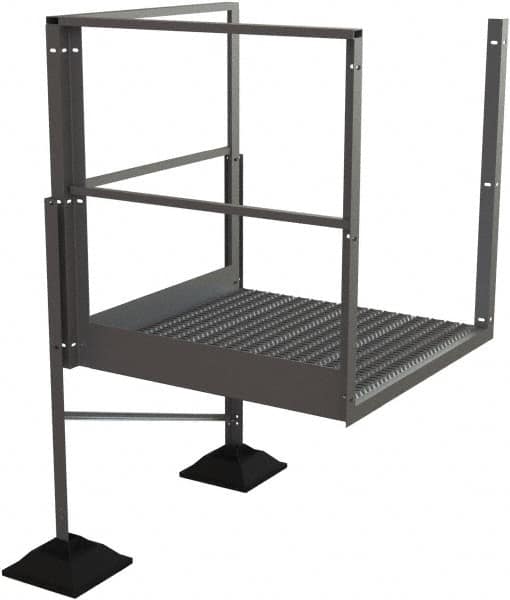 TRI-ARC - 30" 3 Step Turn Platform - Rooftop, 500 Lb Capacity, 30" Platform Height, 52-3/4" Base Width x 40" Base Depth, Serrated - Benchmark Tooling