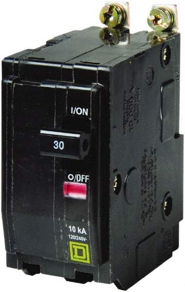 Square D - 30 Amp, 240 VAC, 2 Pole, Bolt On Miniature Circuit Breaker - 14-8 AWG - Benchmark Tooling