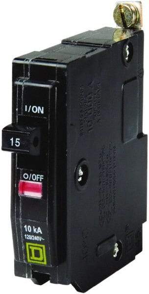 Square D - 15 Amp, 240 VAC, 1 Pole, Bolt On Miniature Circuit Breaker - 14-8 AWG - Benchmark Tooling