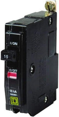 Square D - 15 Amp, 240 VAC, 1 Pole, Bolt On Miniature Circuit Breaker - 14-8 AWG - Benchmark Tooling