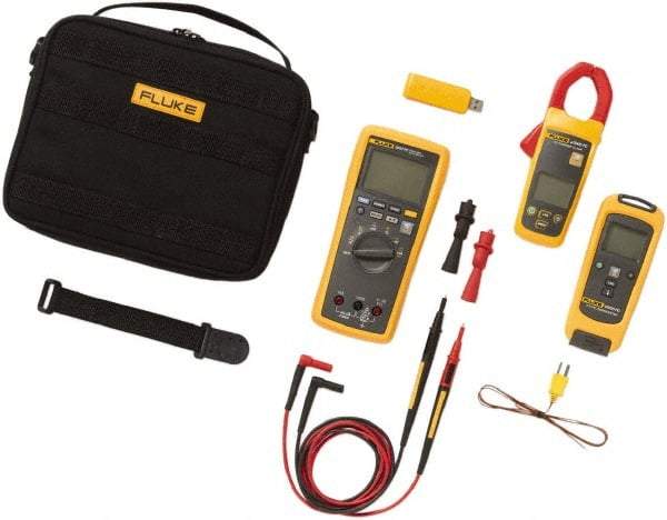 Fluke - 7 Piece, FC Series Wireless Multimeter Kit - 1,000 Volt Max, LCD Display - Benchmark Tooling