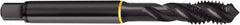 Guhring - 3/8-16 UNC 2B/3B Modified Bottoming Spiral Flute Tap - Cobalt, Oxide Finish, 2.941" OAL, Right Hand Flute, Right Hand Thread, H5, Series 4407 - Exact Industrial Supply