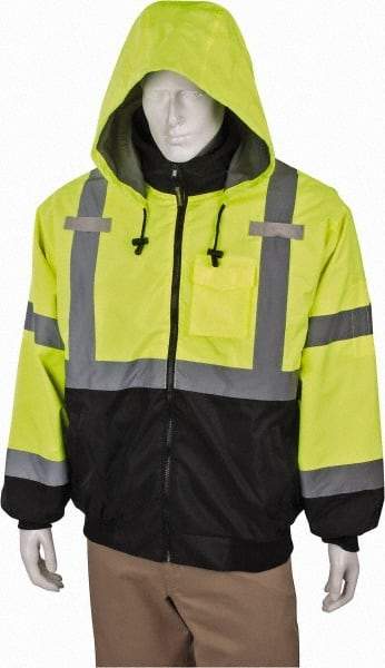 OccuNomix - Size M Cold Weather & High Visibility Jacket - High Visbility Yellow, Polyester, Zipper Closure - Benchmark Tooling