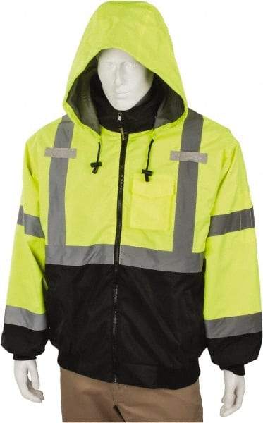 OccuNomix - Size 2XL Cold Weather & High Visibility Jacket - High Visbility Yellow, Polyester, Zipper Closure - Benchmark Tooling