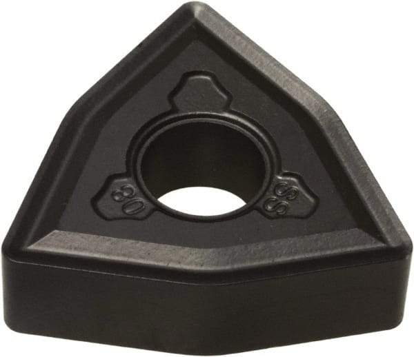 Hertel - WNMG331 AS Grade HC1250T Carbide Turning Insert - 80° Trigon, 3/8" Inscr Circle, 3/16" Thick, 1/64" Corner Radius - Benchmark Tooling