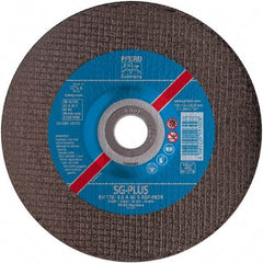 PFERD - 46 Grit, 4-1/2" Wheel Diam, 7/8" Arbor Hole, Type 27 Depressed Center Wheel - Aluminum Oxide - Benchmark Tooling
