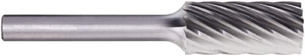 PFERD - 1/2" Cut Diam, 1/4" Shank Diam, Cylinder Head Fluted Cut Burr - Carbide, Flat End, 1" LOC, 2-3/4" OAL - Benchmark Tooling