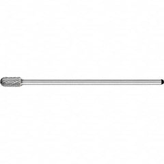 PFERD - 3/8" Cut Diam, 1/4" Shank Diam, Cone Head Double Cut Burr - Carbide, Radius End, 3/4" LOC, 6-5/8" OAL - Benchmark Tooling