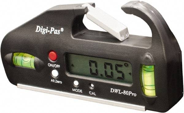 Digi-Pas - 90° Max Measurement Electronic Inclinometer - Pocket Sized, Digital - Benchmark Tooling