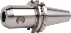 Accupro - CAT40 Dual Contact Taper Shank 1" Hole End Mill Holder/Adapter - 2-23/64" Nose Diam, 6" Projection, Through-Spindle & DIN Flange Coolant - Exact Industrial Supply