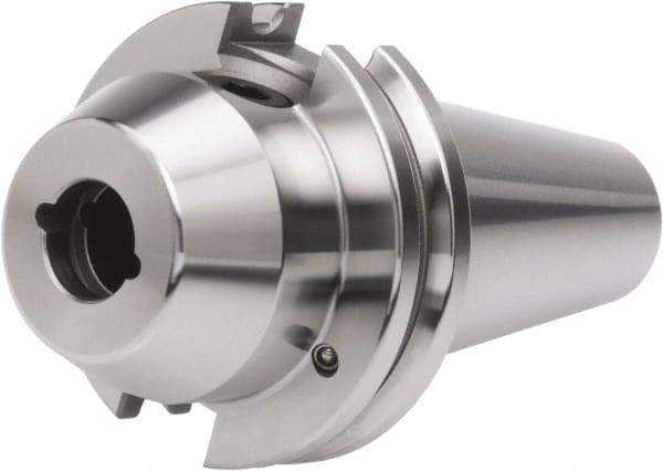 Accupro - CAT50 Taper Shank 3/4" Hole End Mill Holder/Adapter - 1-3/16" Nose Diam, 4" Projection, Through-Spindle & DIN Flange Coolant - Exact Industrial Supply